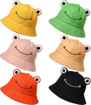 Frog Bucket Hat Cotton Bucket Funny Fisherman Hat Summer Sun Protection Cap Wide Brim for Men Women