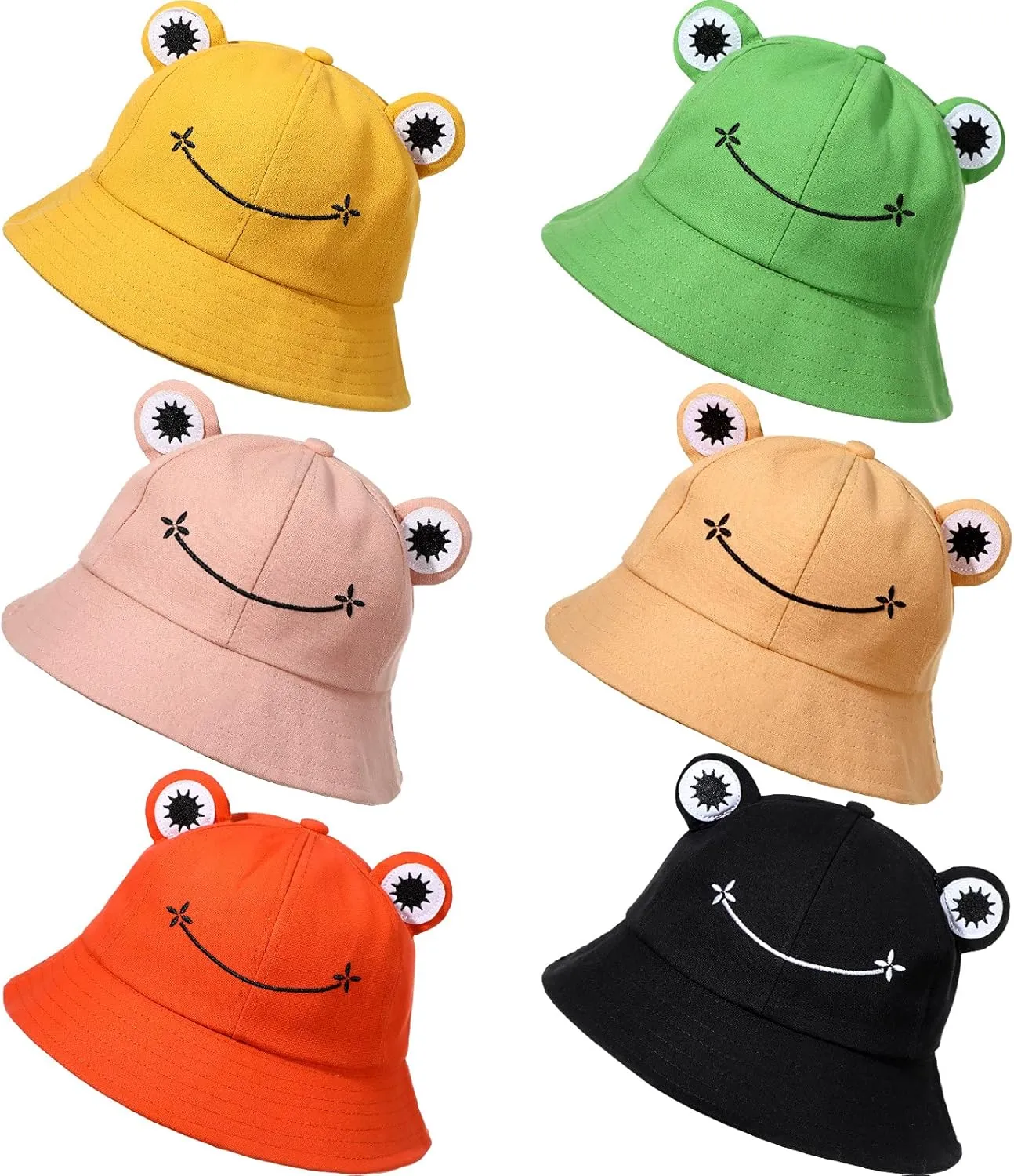 Frog Bucket Hat Cotton Bucket Funny Fisherman Hat Summer Sun Protection Cap Wide Brim for Men Women