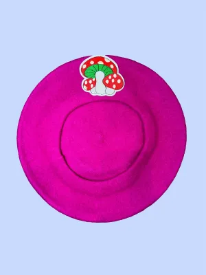 Fuchsia Mushroom Berets