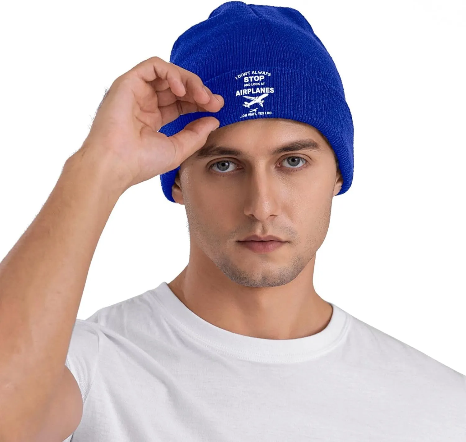 Funny Airplanes Airline Pilot Airplane Aircraft Lover Hat Beanie Hat Unisex Warm Winter Caps Soft Knitted Cuffed Cap