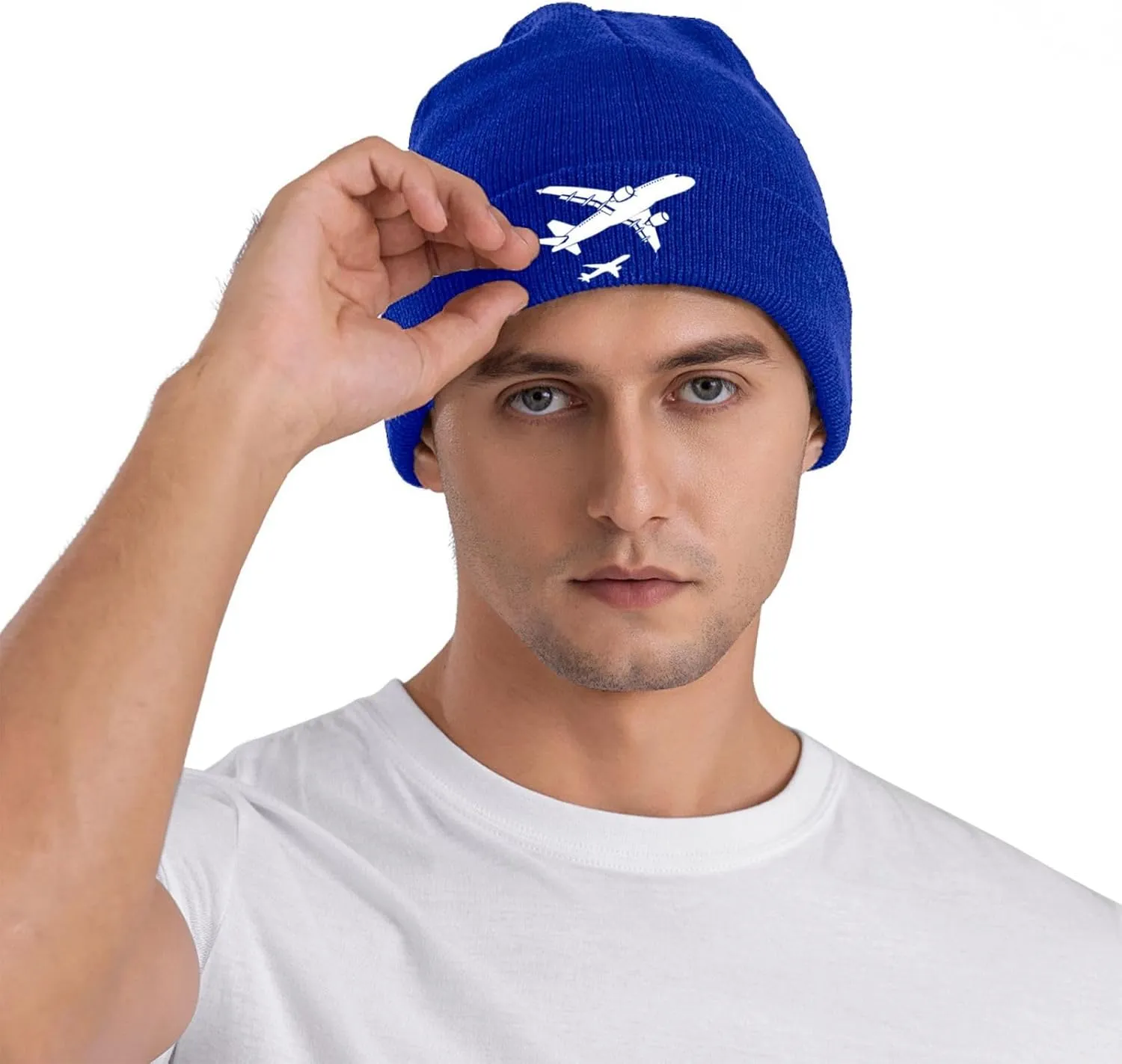 Funny Airplanes Airline Pilot Airplane Aircraft Lover Hat Beanie Hat Unisex Warm Winter Caps Soft Knitted Cuffed Cap