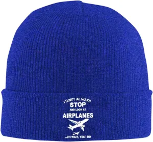 Funny Airplanes Airline Pilot Airplane Aircraft Lover Hat Beanie Hat Unisex Warm Winter Caps Soft Knitted Cuffed Cap