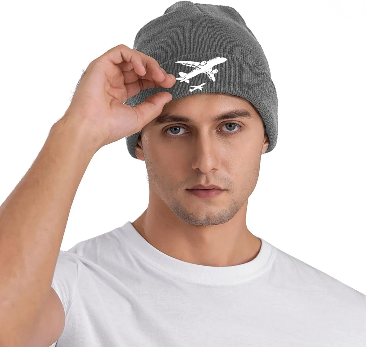 Funny Airplanes Airline Pilot Airplane Aircraft Lover Hat Beanie Hat Unisex Warm Winter Caps Soft Knitted Cuffed Cap