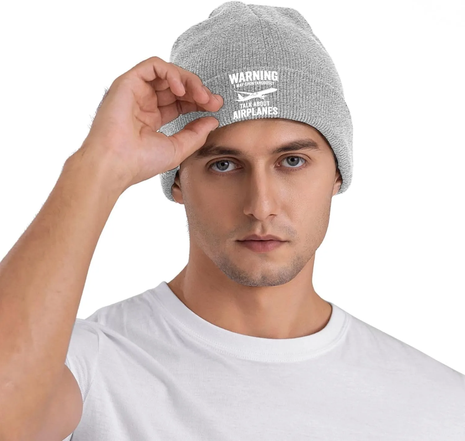 Funny Airplanes Airline Pilot Airplane Aircraft Lover Hat Beanie Hat Unisex Warm Winter Caps Soft Knitted Cuffed Cap