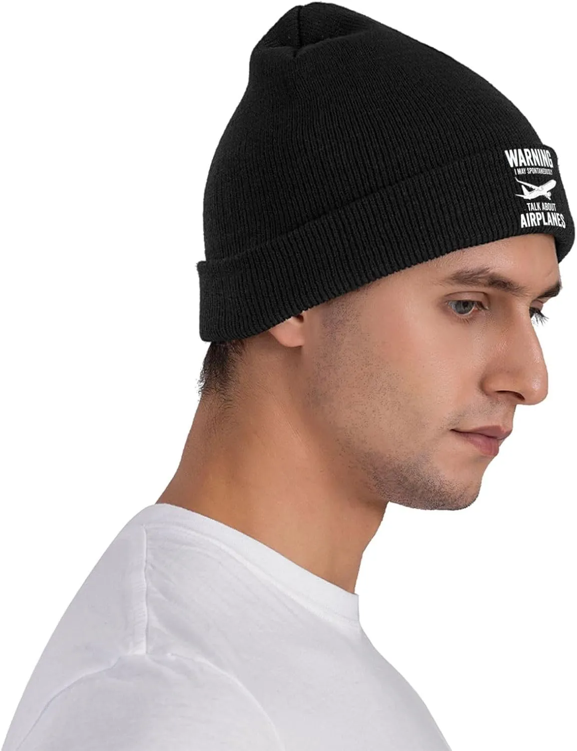 Funny Airplanes Airline Pilot Airplane Aircraft Lover Hat Beanie Hat Unisex Warm Winter Caps Soft Knitted Cuffed Cap