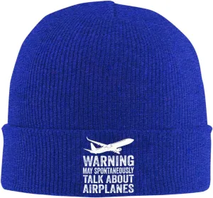 Funny Airplanes Airline Pilot Airplane Aircraft Lover Hat Men Warm Winter Hats Knit Cap Beanie Cap Beanies Watch Hat