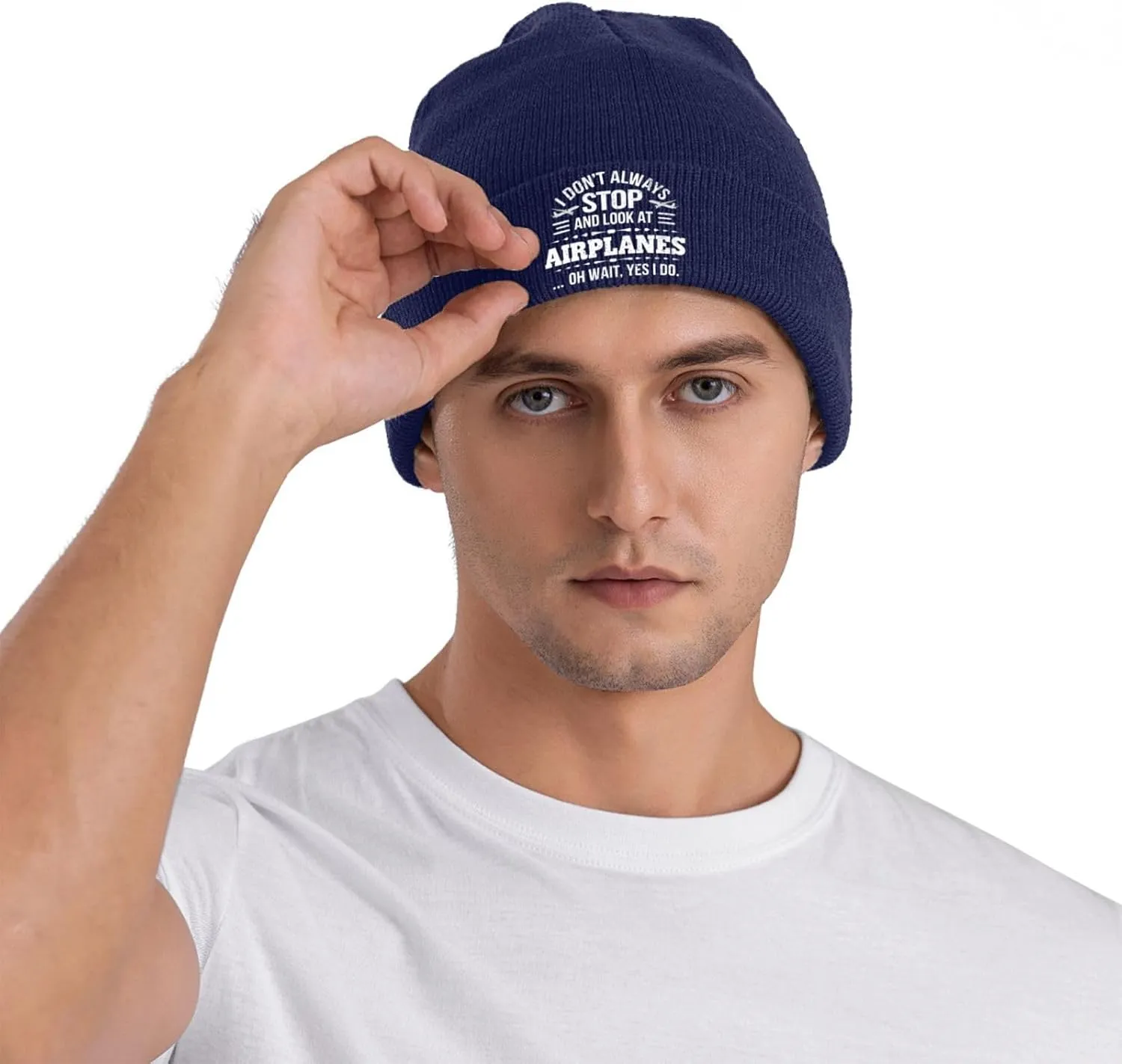 Funny Airplanes Airline Pilot Airplane Aircraft Lover Hat Slouchy Knit Beanie Hat Winter Soft Warm Skull Beanies Cap