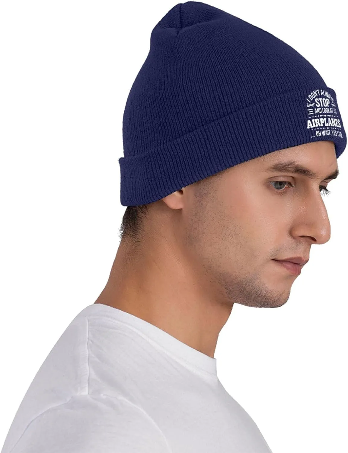 Funny Airplanes Airline Pilot Airplane Aircraft Lover Hat Slouchy Knit Beanie Hat Winter Soft Warm Skull Beanies Cap