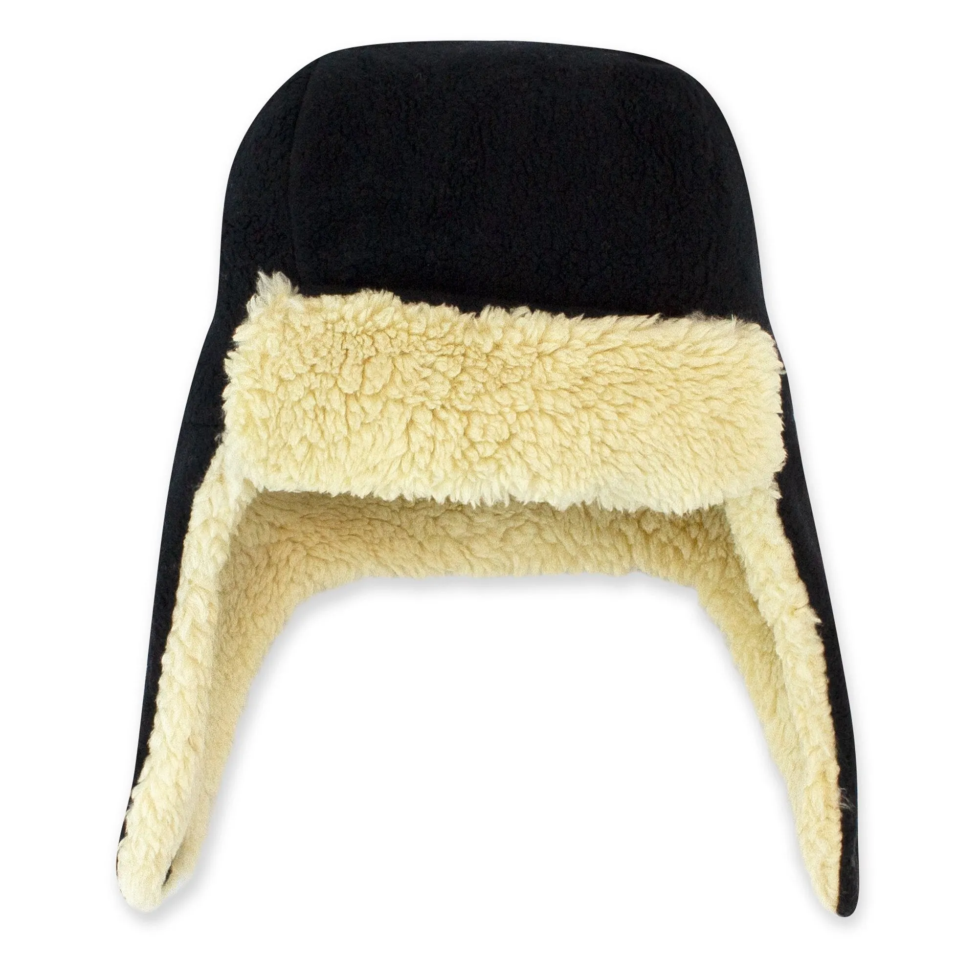 Furry Fleece Trapper Hat - Black