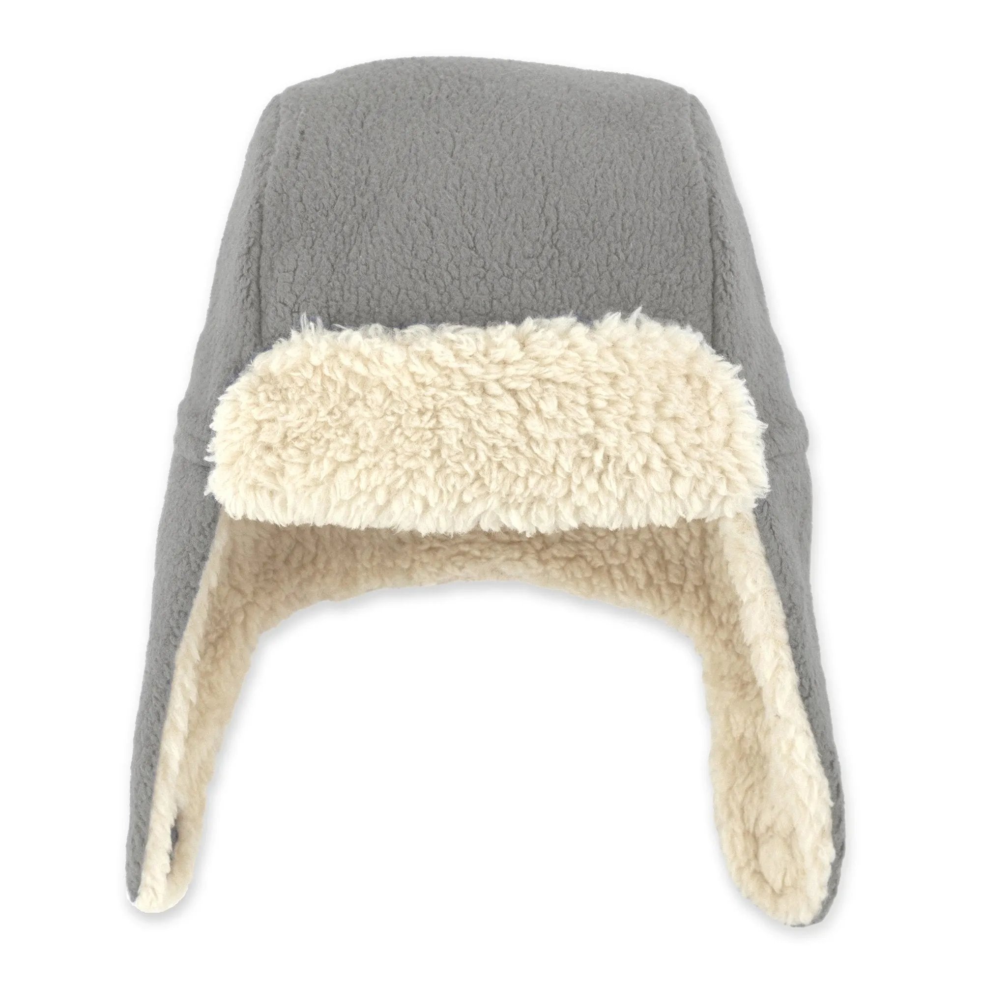 Furry Fleece Trapper Hat - Gray