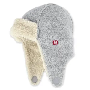 Furry Fleece Trapper Hat - Heather Gray
