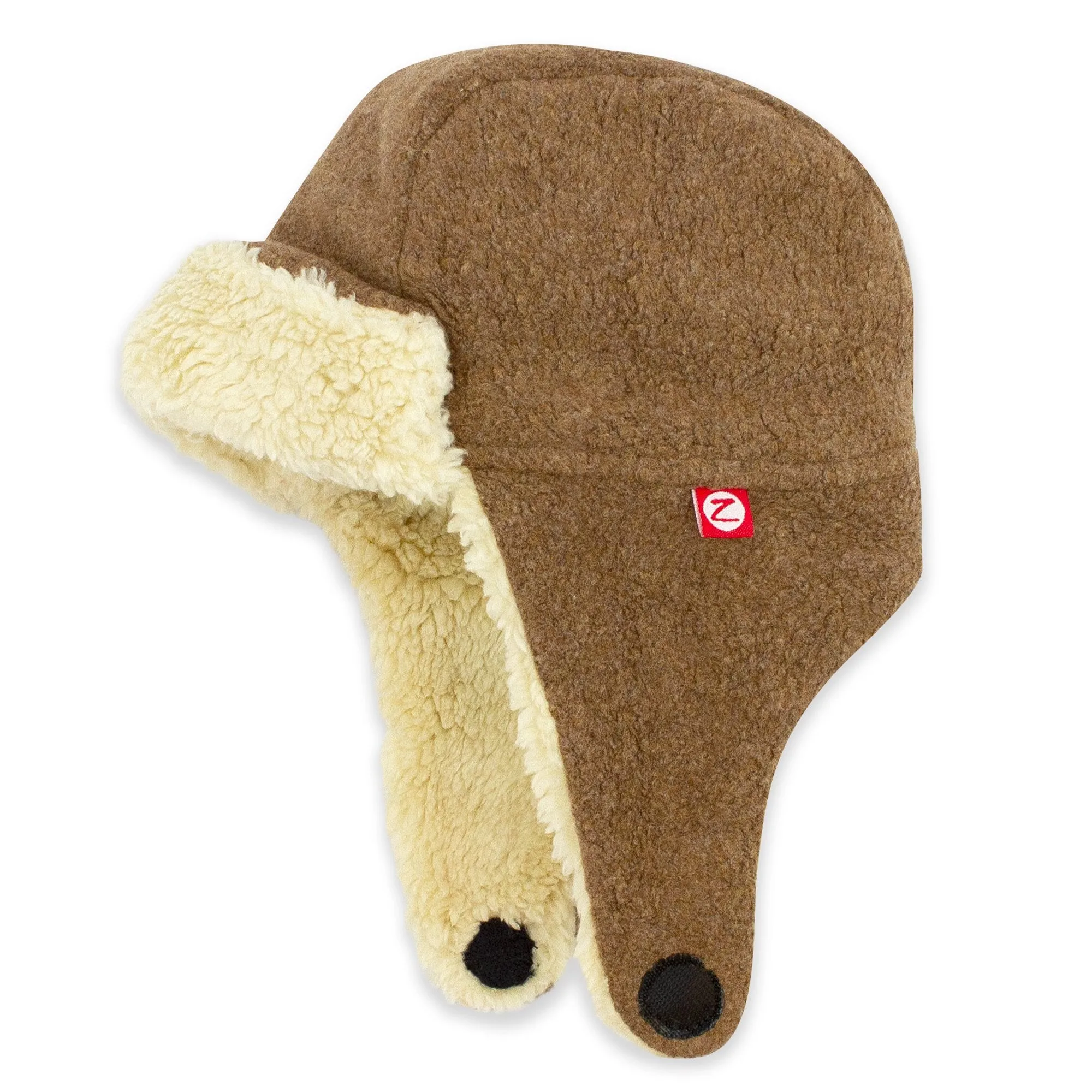 Furry Fleece Trapper Hat - Heather Mocha