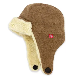 Furry Fleece Trapper Hat - Heather Mocha