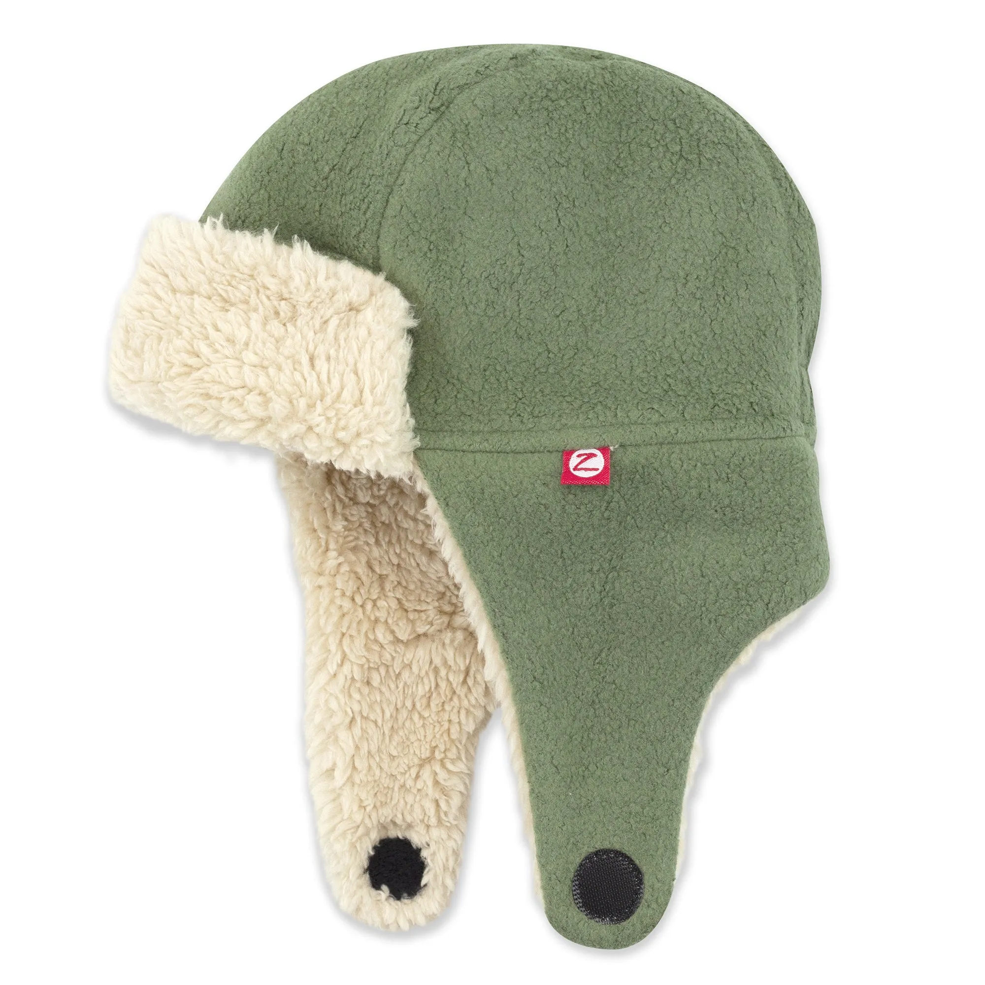Furry Fleece Trapper Hat - Olive