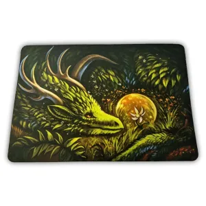 Furry Green Dragon Rectangle Mouse Pad with Size Options