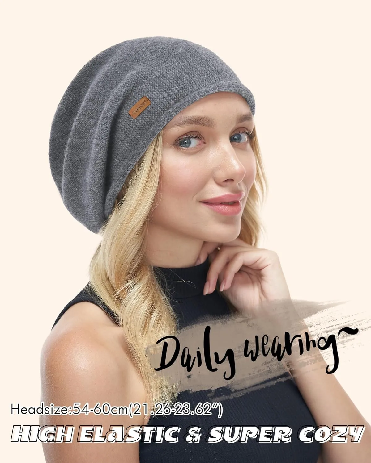 FURTALK Slouchy Beanies for Women Winter Hats Soft Warm Beanie Hat Ladies Knitting Skull Beanies