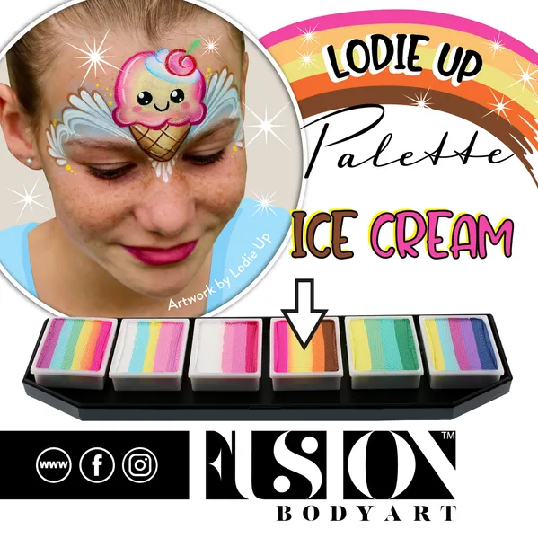 Fusion Body Art | Lodie Up Face Painting Palette - Cute Pastel Rainbow