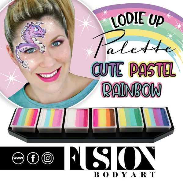 Fusion Body Art | Lodie Up Face Painting Palette - Cute Pastel Rainbow
