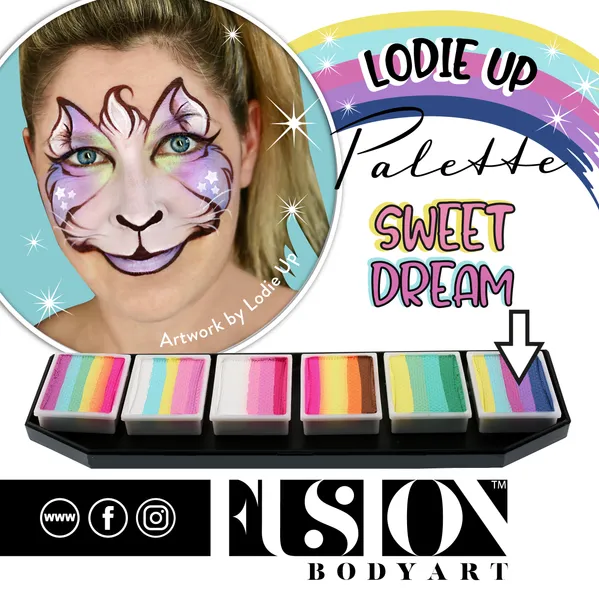 Fusion Body Art | Lodie Up Face Painting Palette - Cute Pastel Rainbow