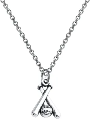 FUSTMW Baseball Bat Cross Necklace - Baseball Lovers Jewelry Gifts for Moms & Players