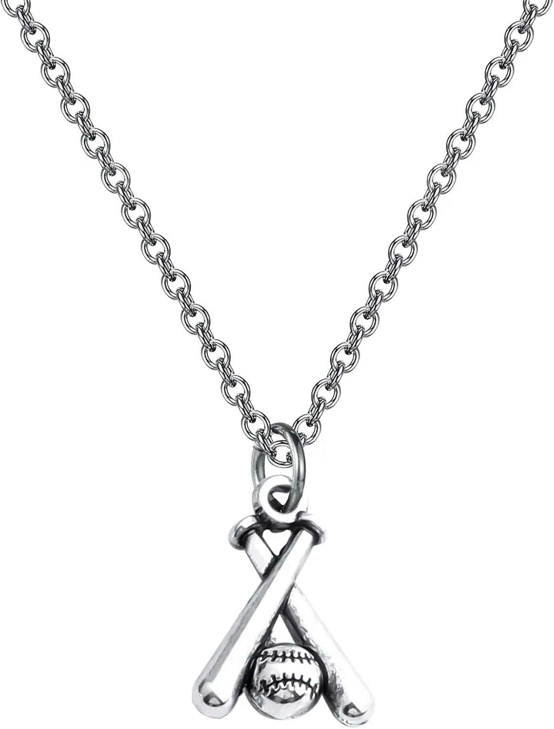 FUSTMW Baseball Bat Cross Necklace - Baseball Lovers Jewelry Gifts for Moms & Players