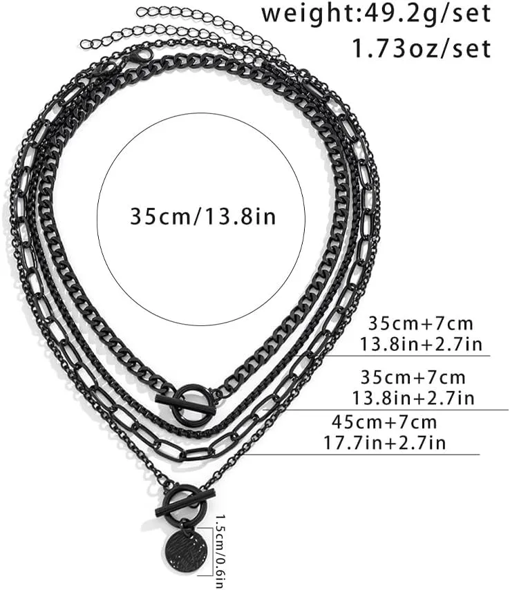 FUTIMELY 4Pcs Layered 14k Gold Necklace Set for Women Men Chunky Herringbone Paperclip Chain Necklace Retro Coin Pendant Necklace Jewelry Accessories