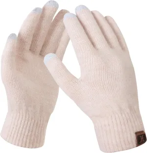 FZ FANTASTIC ZONE Women's Winter Touchscreen Wool Magic Gloves Warm Knit Fleece Lined for Women