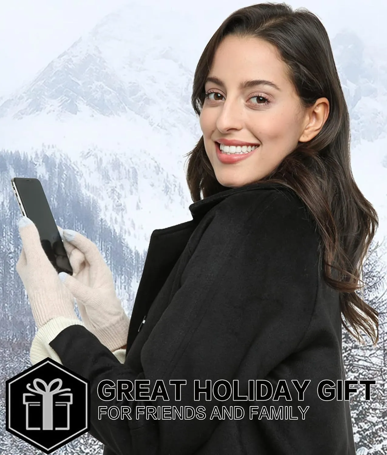FZ FANTASTIC ZONE Women's Winter Touchscreen Wool Magic Gloves Warm Knit Fleece Lined for Women