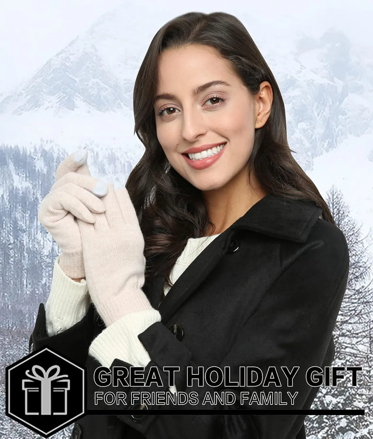FZ FANTASTIC ZONE Women's Winter Touchscreen Wool Magic Gloves Warm Knit Fleece Lined for Women