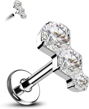 G23 Solid Titanium Cartilage Earrings Stud 16G 8MM Internally Threaded Cartilage Tragus Helix Piercing Jewelry Surgical Steel