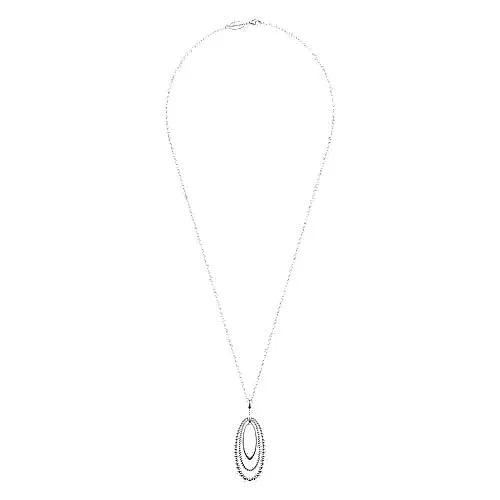 Gabriel & Co. 24" Bujukan and Rope Drop Pendant Necklace in Sterling Silver
