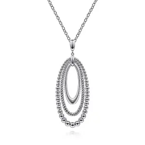 Gabriel & Co. 24" Bujukan and Rope Drop Pendant Necklace in Sterling Silver