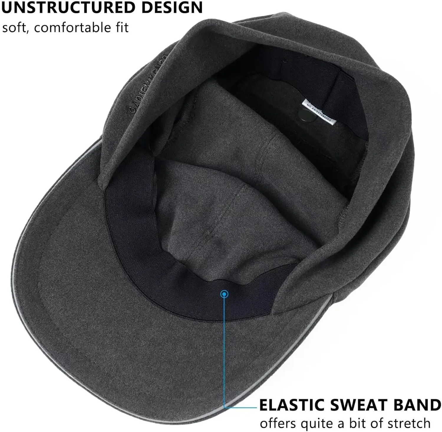 GADIEMKENSD Women's Winter Reflective Fleece Ponytail Hat with Drop Down Ear Warmer