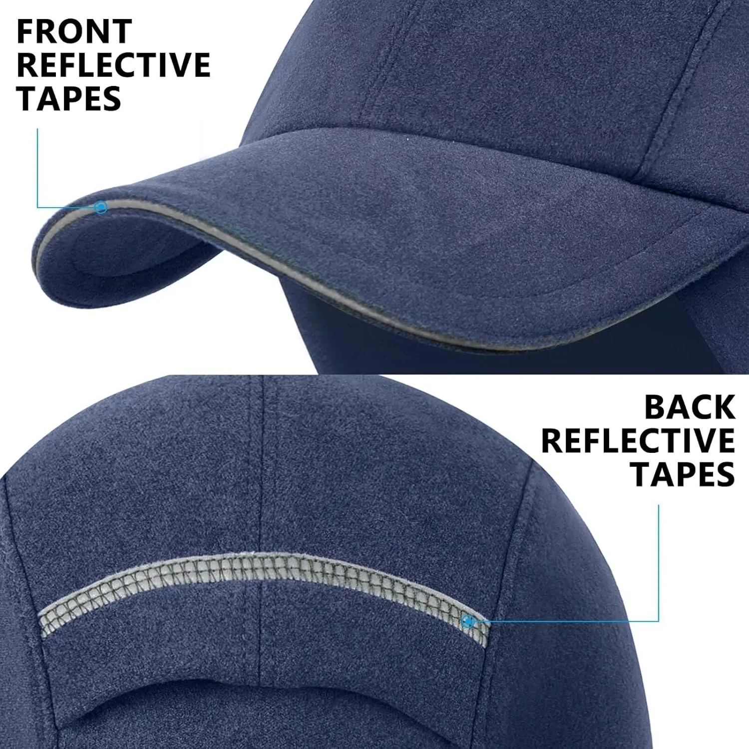 GADIEMKENSD Women's Winter Reflective Fleece Ponytail Hat with Drop Down Ear Warmer