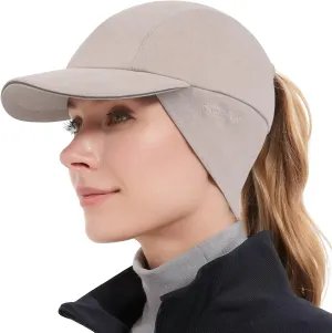 GADIEMKENSD Women's Winter Reflective Fleece Ponytail Hat with Drop Down Ear Warmer