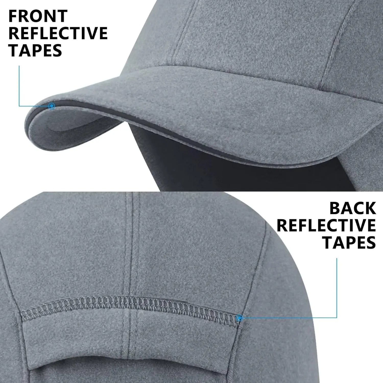 GADIEMKENSD Women's Winter Reflective Fleece Ponytail Hat with Drop Down Ear Warmer
