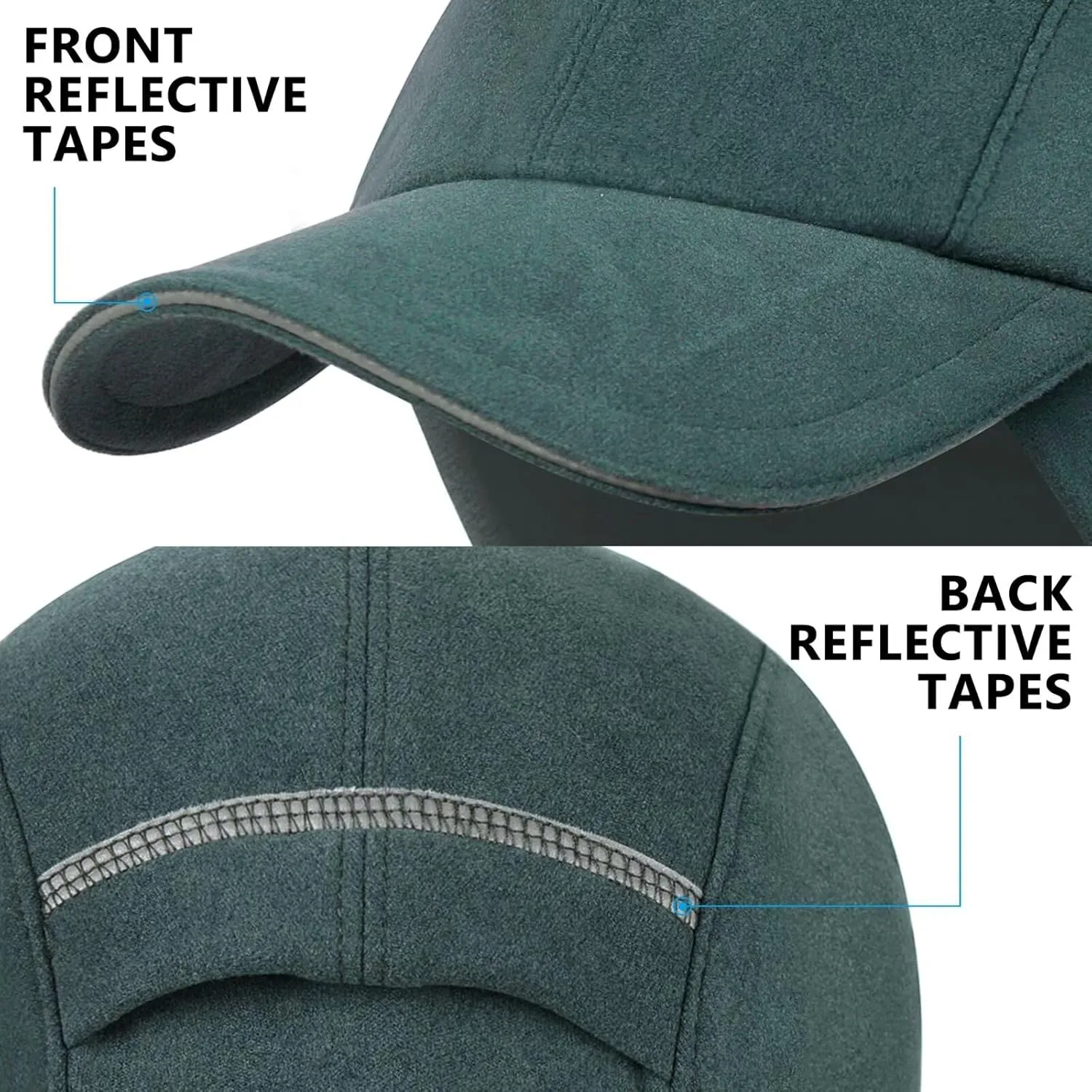 GADIEMKENSD Women's Winter Reflective Fleece Ponytail Hat with Drop Down Ear Warmer