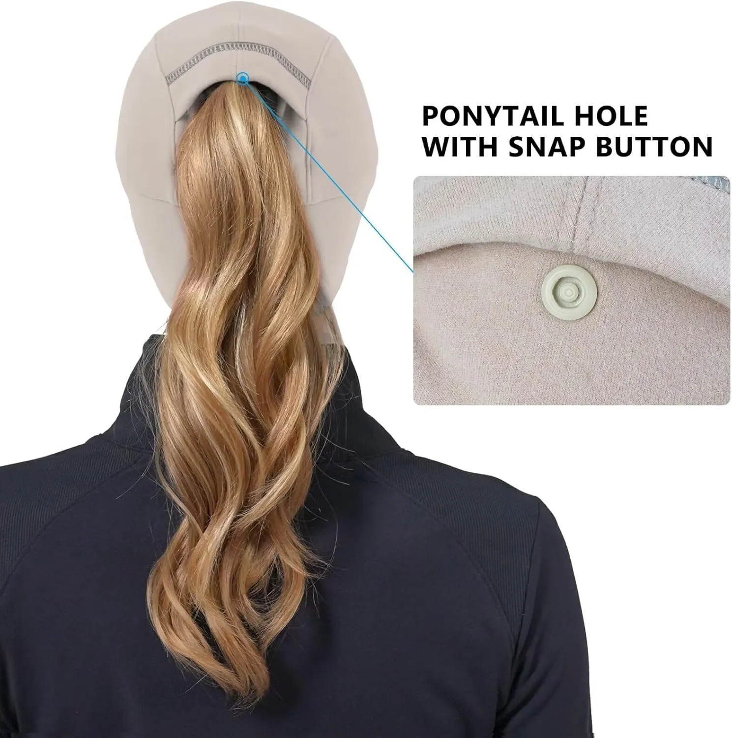 GADIEMKENSD Women's Winter Reflective Fleece Ponytail Hat with Drop Down Ear Warmer