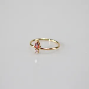 Garnet Pear Stacker Ring