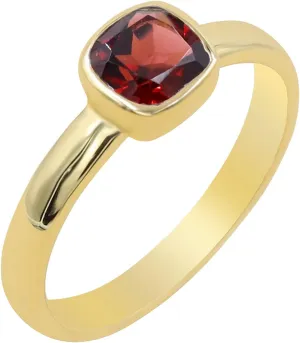Garnet Ring, Minimalist Ring, 18k Gold Ring, Garnet Signet Ring, Sterling Silver Handmade Ring, Minimalist Ring For Women, Gifts for Her