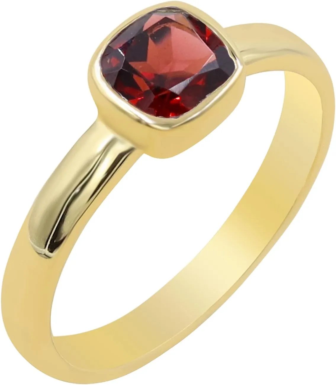 Garnet Ring, Minimalist Ring, 18k Gold Ring, Garnet Signet Ring, Sterling Silver Handmade Ring, Minimalist Ring For Women, Gifts for Her