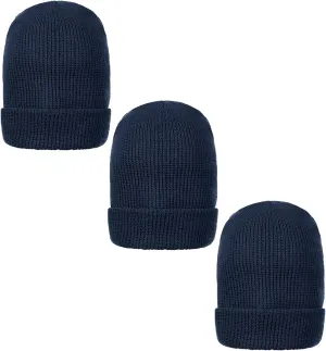 Genuine Wool Ski Watch Cap, Made in USA, 3 Pack - 100% Wool