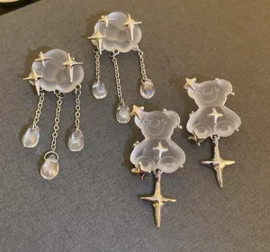 Geometric Clouds Water Drop Earrings
