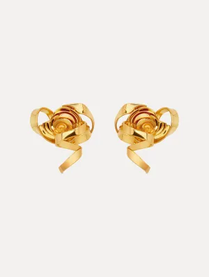 Geometric Rose Earrings