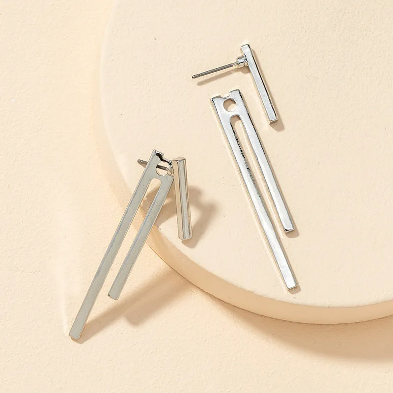 Geometric Split Earrings: Trendy Alloy Jewelry Set with a Japanese and Korean Twist