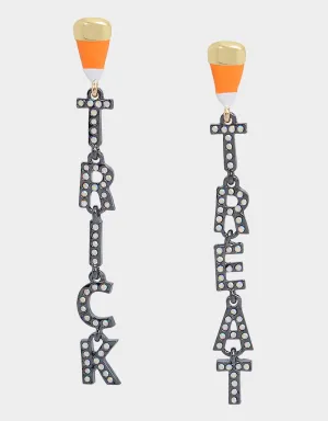 GHOUL FRIENDS TRICK OR TREAT MISMATCH EARRINGS ORANGE