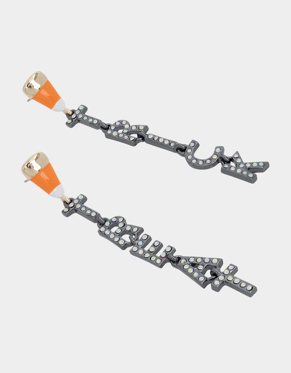 GHOUL FRIENDS TRICK OR TREAT MISMATCH EARRINGS ORANGE