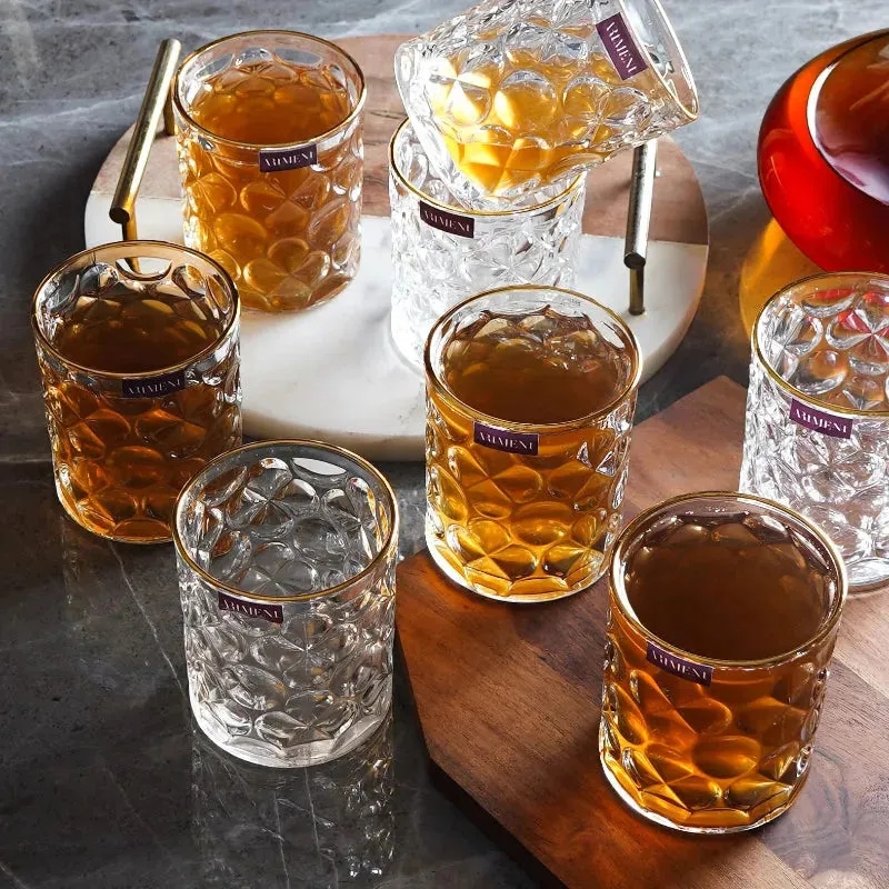 Gilded Bubble Symphony Whiskey Glass Set | 350 ML