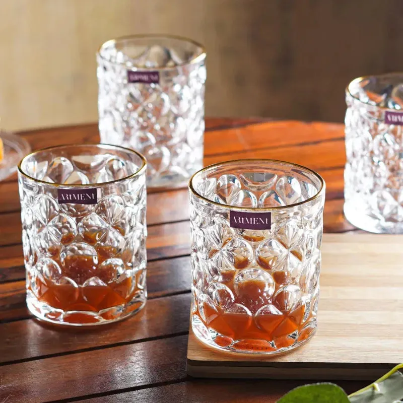 Gilded Bubble Symphony Whiskey Glass Set | 350 ML