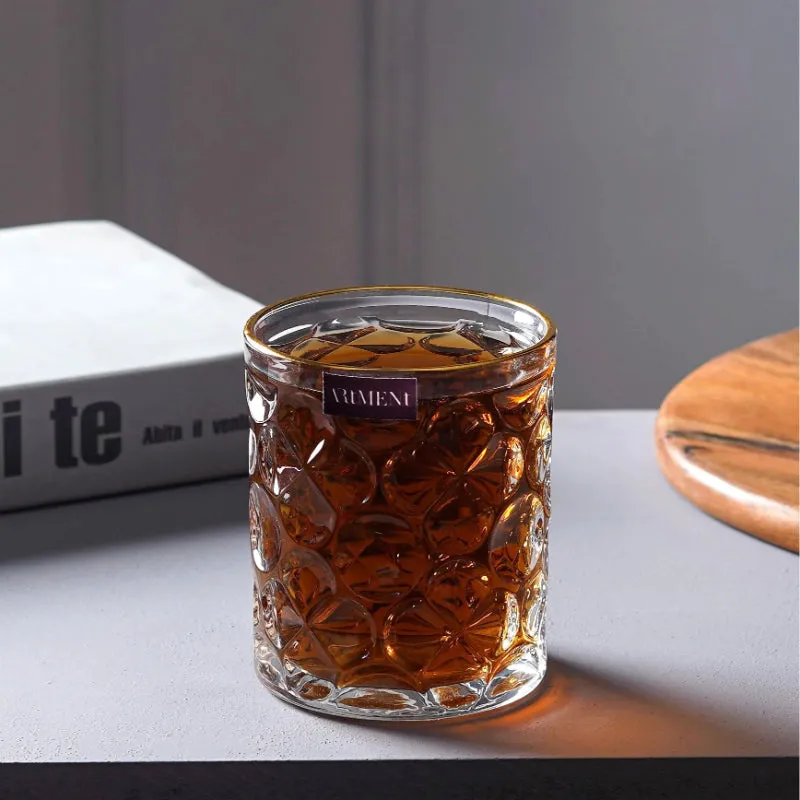 Gilded Bubble Symphony Whiskey Glass Set | 350 ML